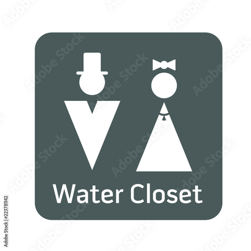 Water closet toilet icon for web and print