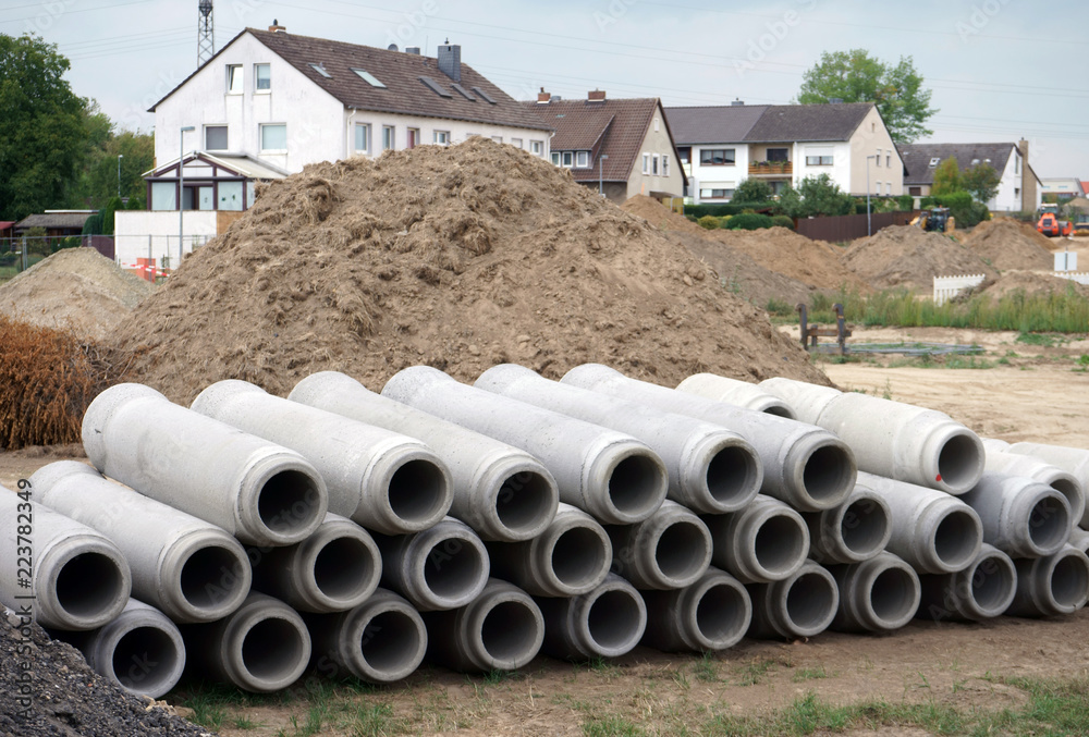 Waste pipes in a German housing estate Waste pipes in a German housing estate