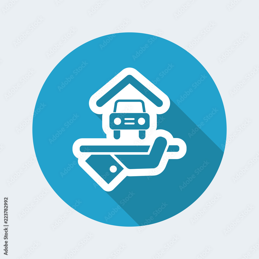 Hotel icon. Car parking.