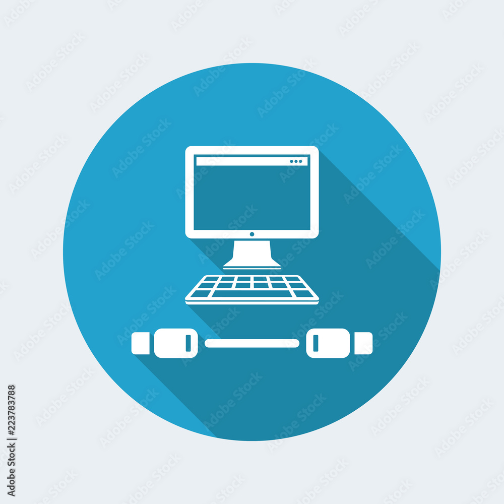Computer cable usb - Flat minimal icon Computer cable usb - Flat minimal icon