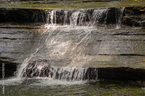 Waterfall on four mile creek in late summer at Wintergreen gorge
