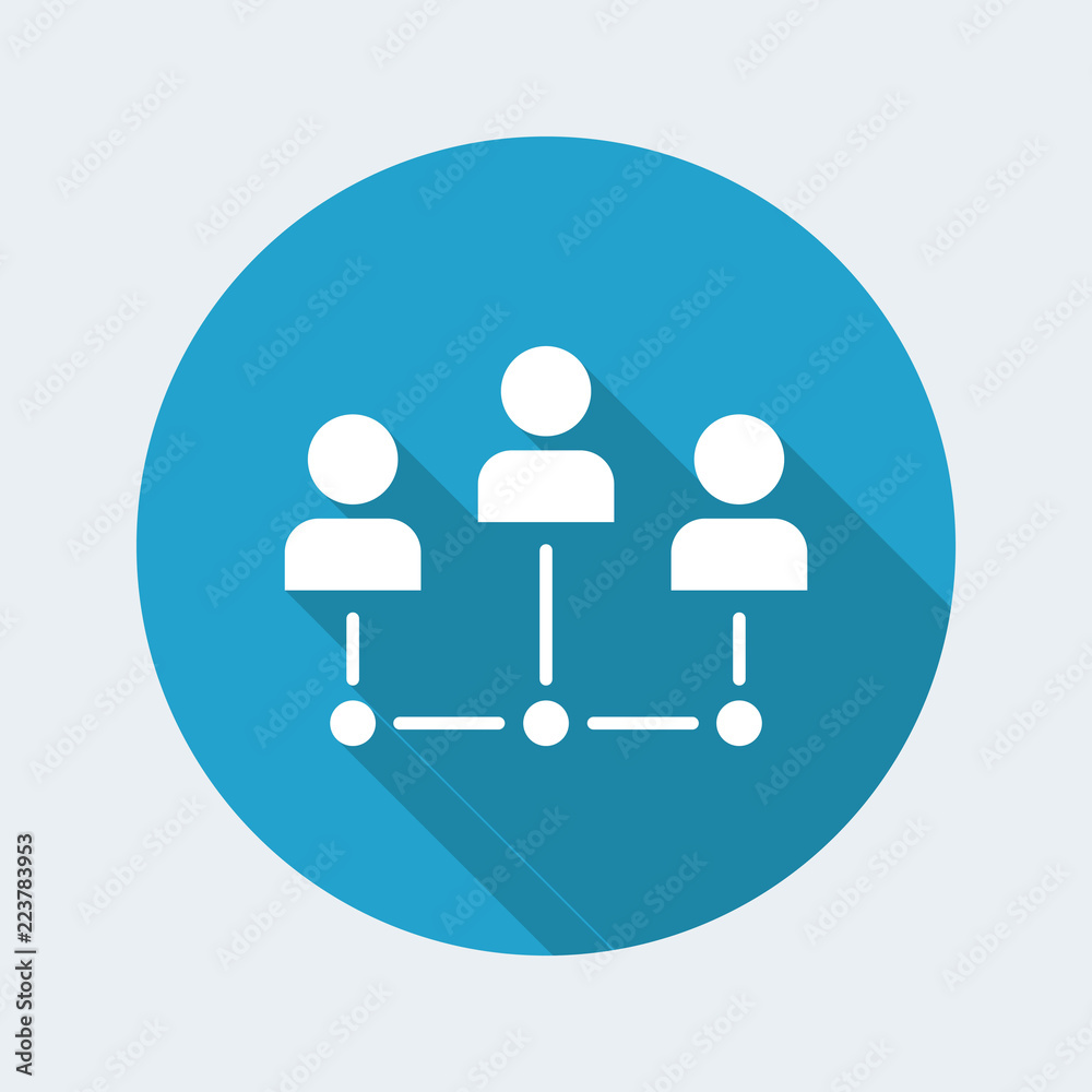 Fototapeta premium Social network concept - Flat minimal icon