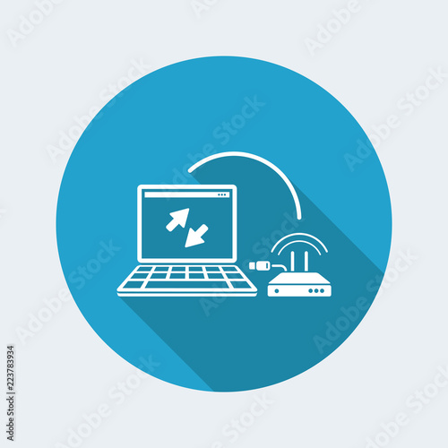 Wallpaper Mural Router and laptop connection - Flat minimal icon Torontodigital.ca