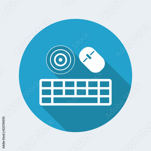 Wireless mouse and keyboard - Vector flat minimal icon photo