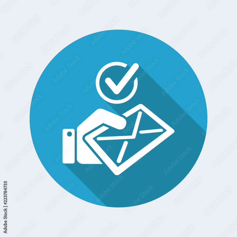 Checking mail flat icon Checking mail flat icon