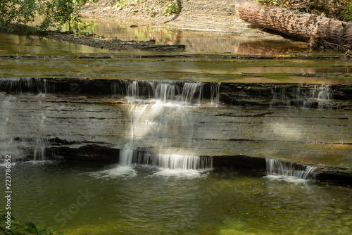 Waterfall on Four Mile creek in late summer at Wintergreen gorge 