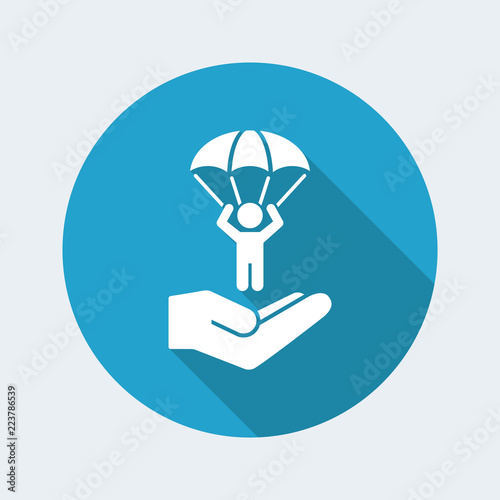 Parachuting concept - Minimal vector icon