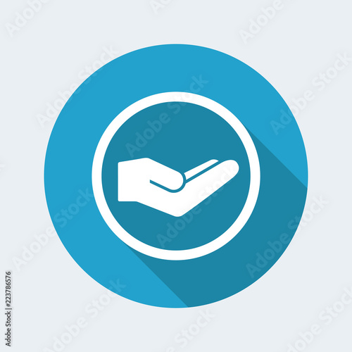 Hand in gesture of charity - Vector minimal icon