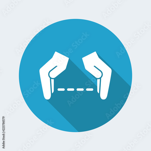 Hands in gesture of measuring - Vector minimal icon