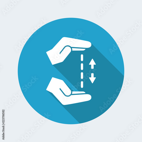 Hands in gesture of measuring - Vector minimal icon