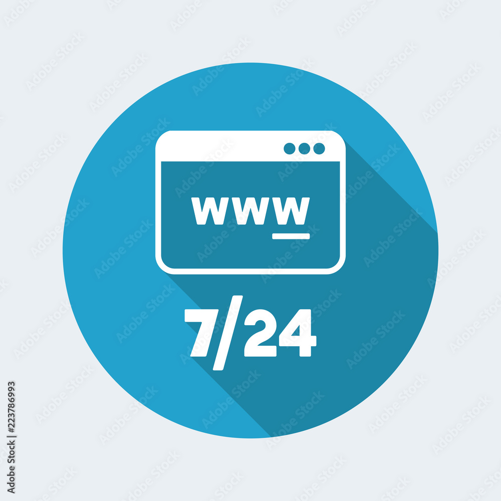 7/24 web services - Vector web icon 7/24 web services - Vector web icon