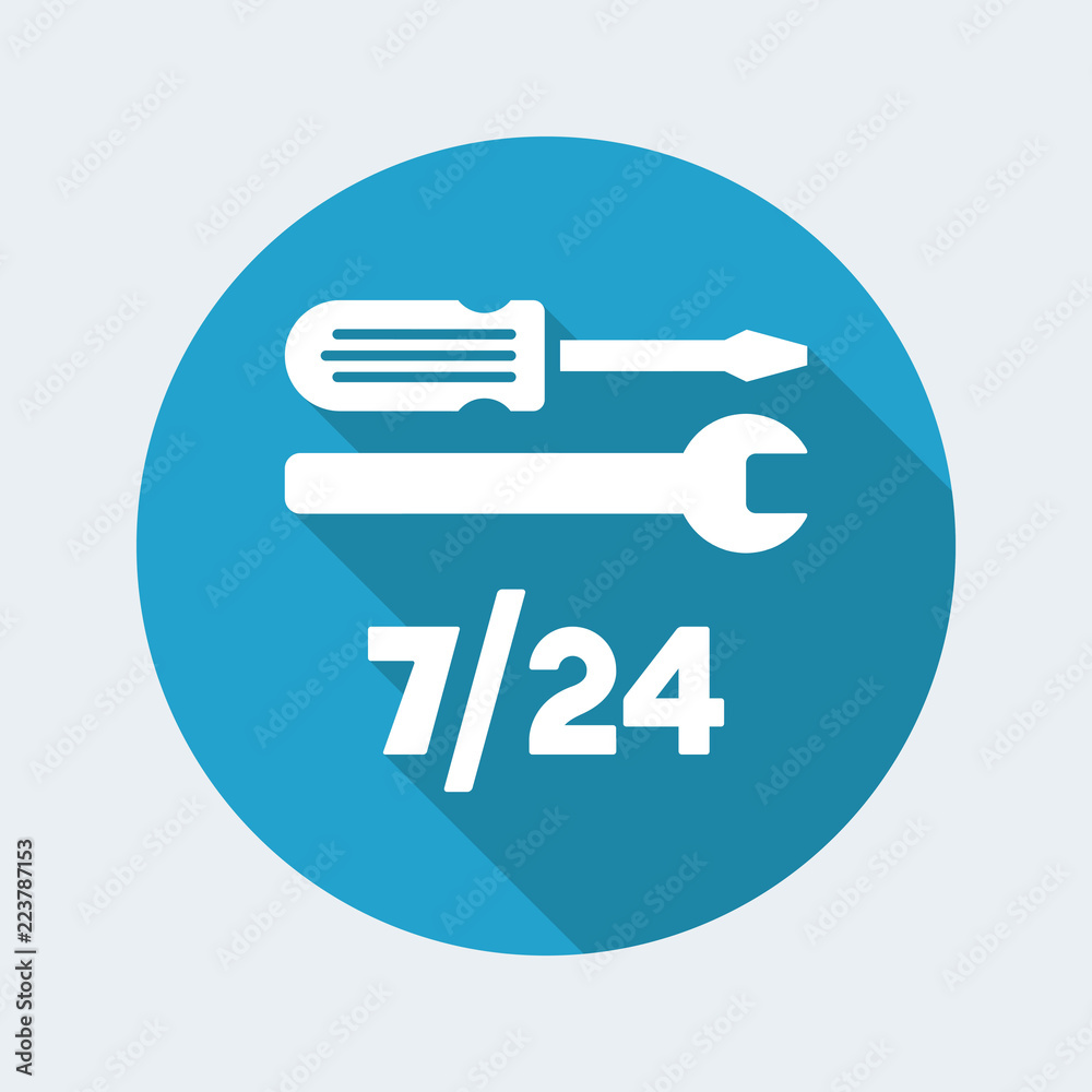 Assistance services 7/24 - Vector web icon Assistance services 7/24 - Vector web icon