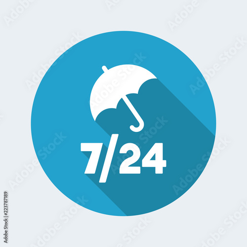 Steady protection services 24/7 - Vector web icon