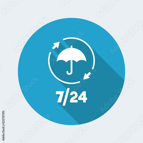 Steady protection services 24/7 - Vector web icon