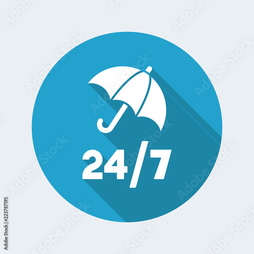 Steady protection services 24/7 - Vector web icon