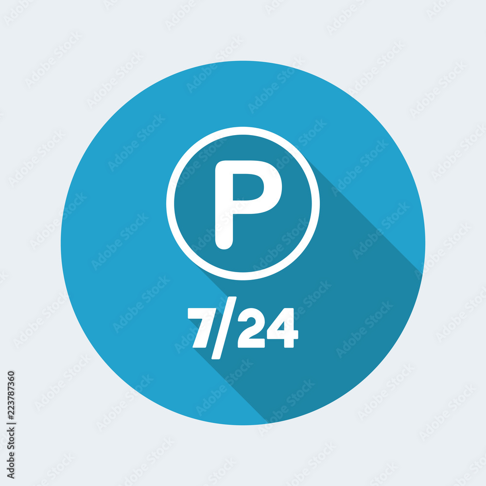 Steady parking service 24/7 - Vector web icon Steady parking service 24/7 - Vector web icon