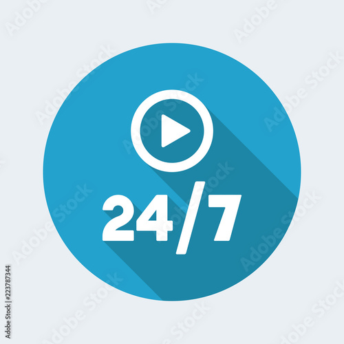 Steady multimedia services 24/7 - Vector web icon