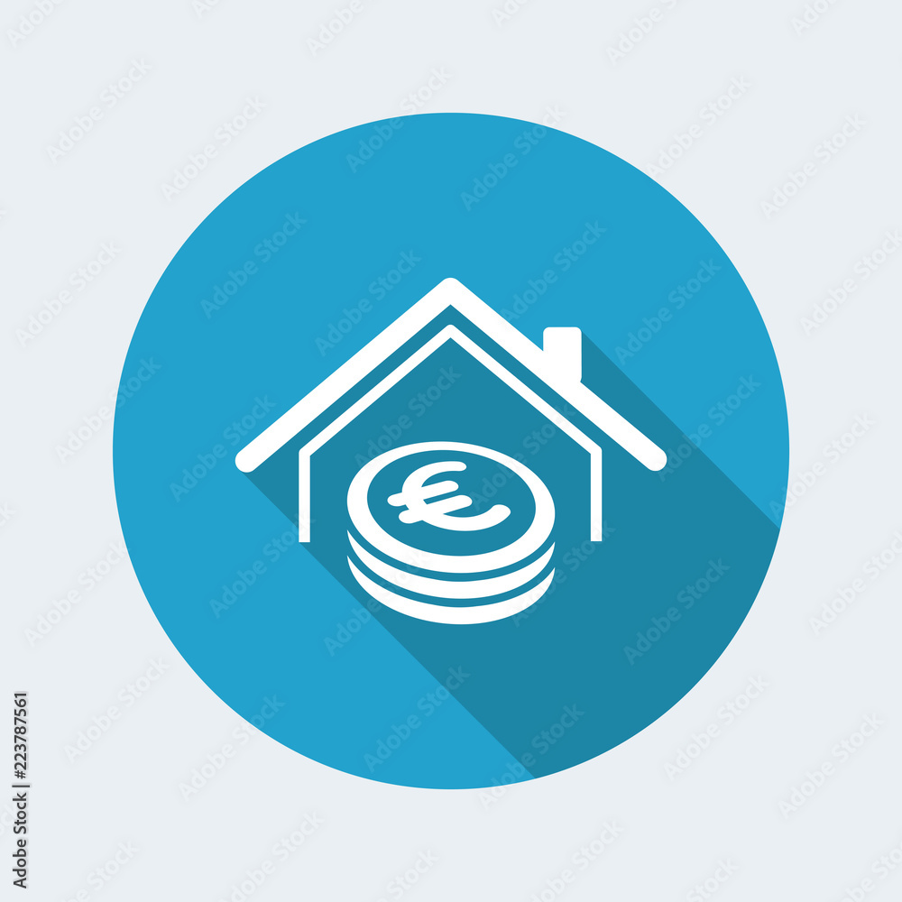 Real estate - Home cost - Vector web icon Real estate - Home cost - Vector web icon