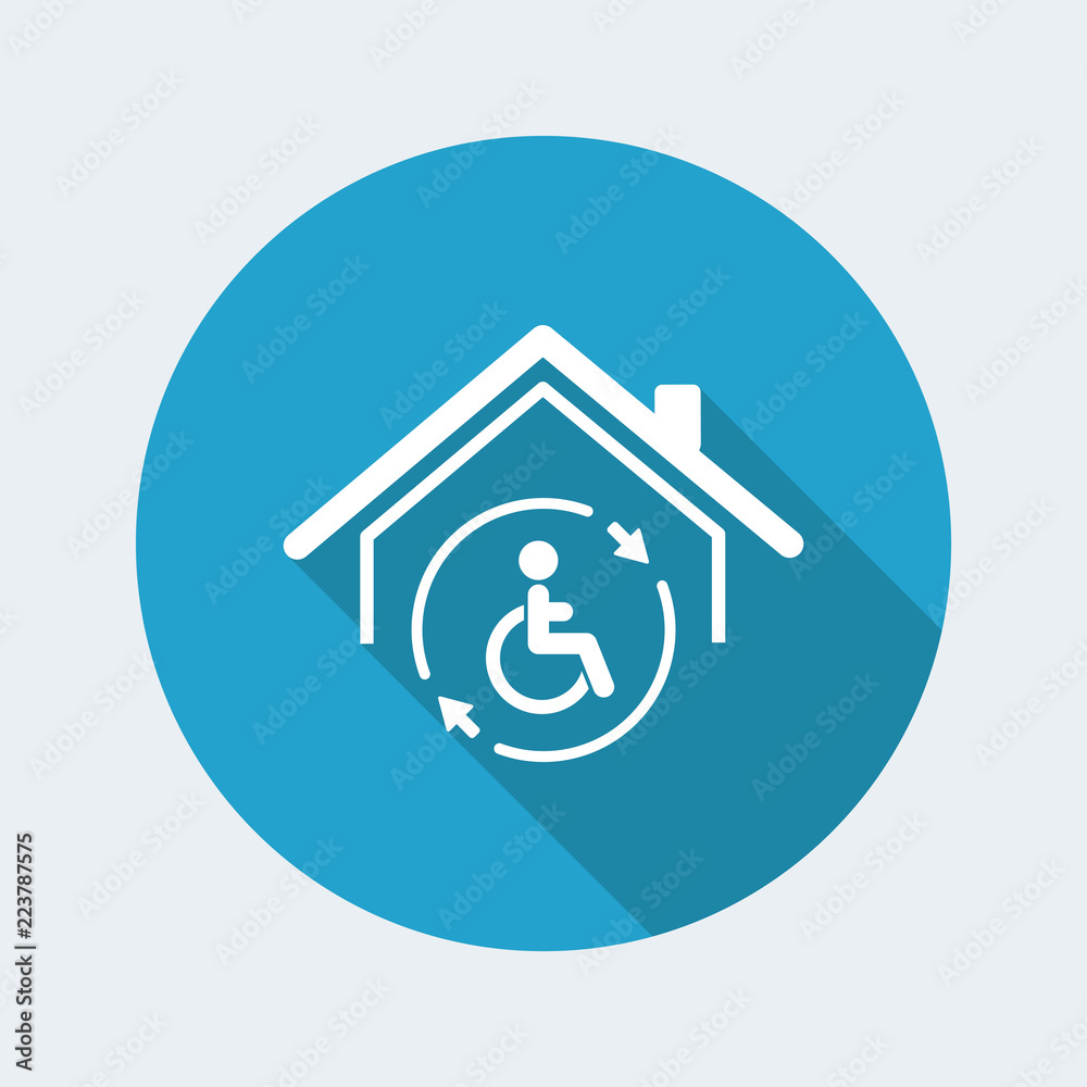 Residential handicap full assistance - Vector web icon Residential handicap full assistance - Vector web icon