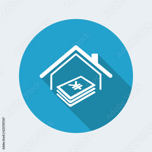Real estate - Home cost - Vector web icon
