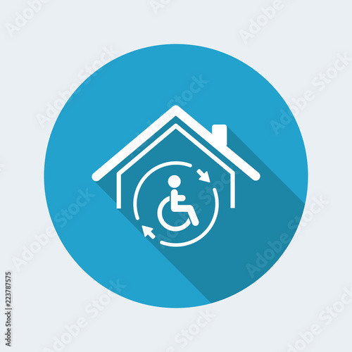 Residential handicap full assistance - Vector web icon