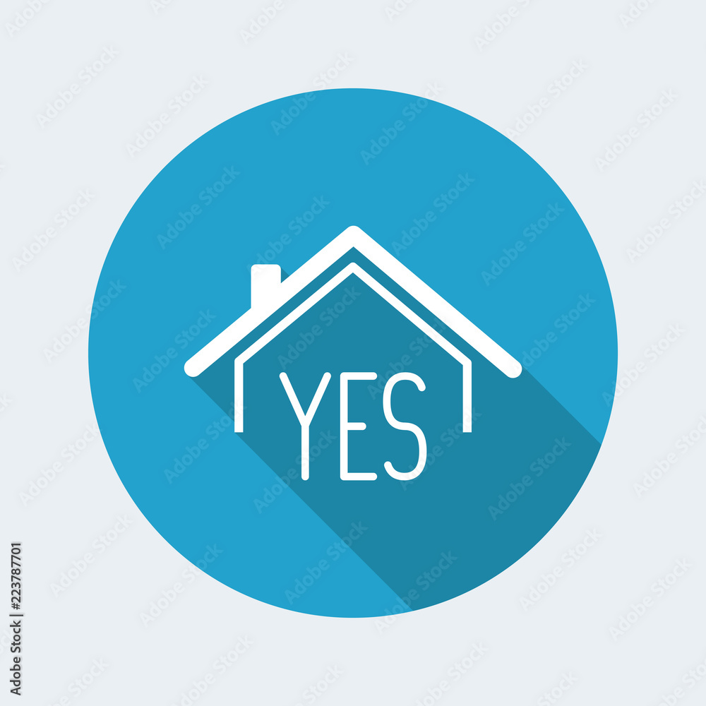 Real estate or hotel concept - Confirm of client decision - Vector web icon Real estate or hotel concept - Confirm of client decision - Vector web icon
