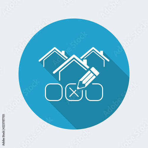 Choose the perfect house - Vector web icon
