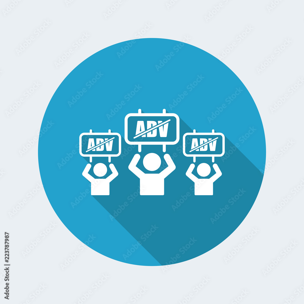Crowd of people asking interruption of advertising - Vector web icon Crowd of people asking interruption of advertising - Vector web icon