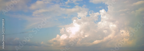 Cumulus clouds over the sea