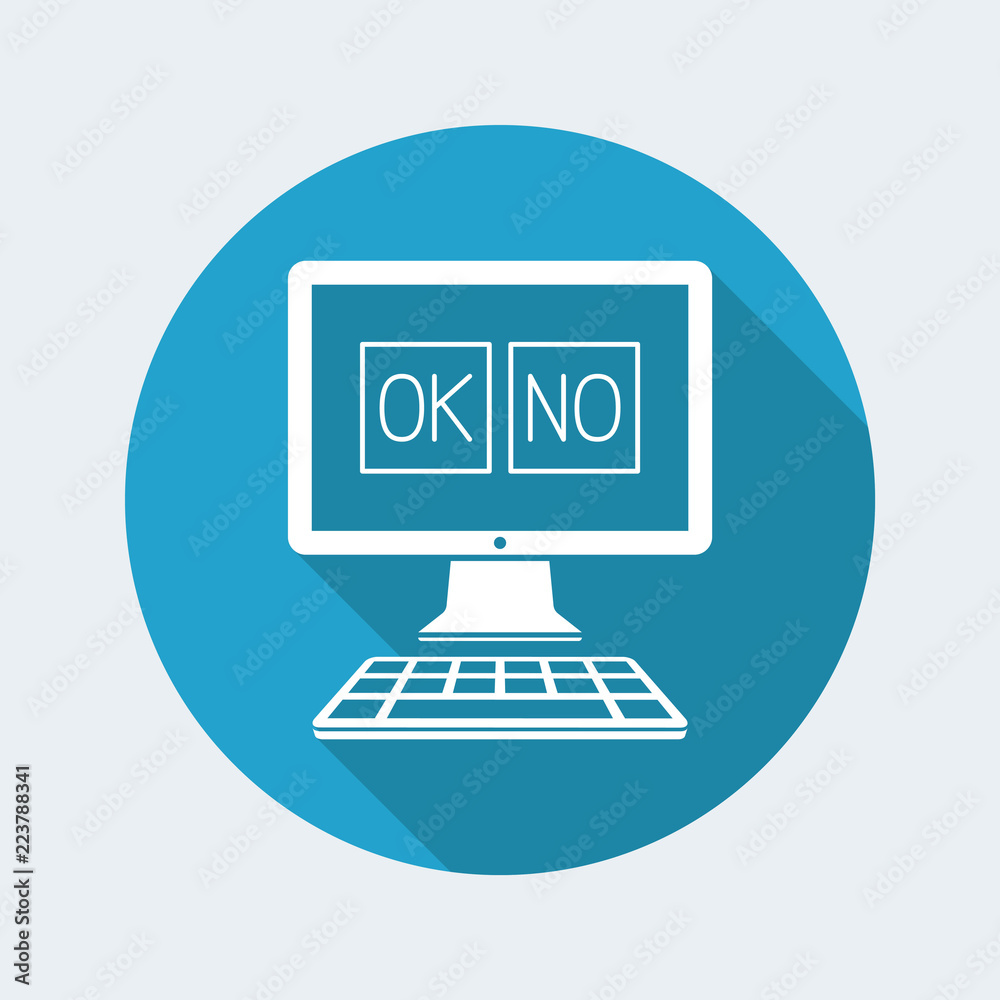 Checkbox computer confirm or decline - Minimal vector icon Checkbox computer confirm or decline - Minimal vector icon