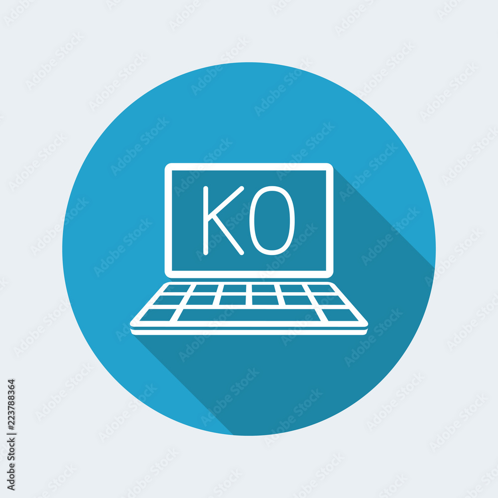Pc KO broken - Vector flat icon Pc KO broken - Vector flat icon