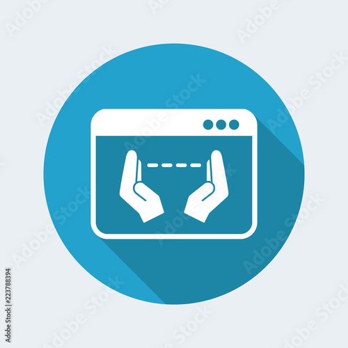 Hand gesturing for computer measures - Vector flat icon
