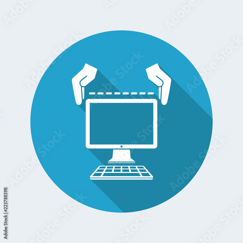Hand gesturing for computer measures - Vector flat icon