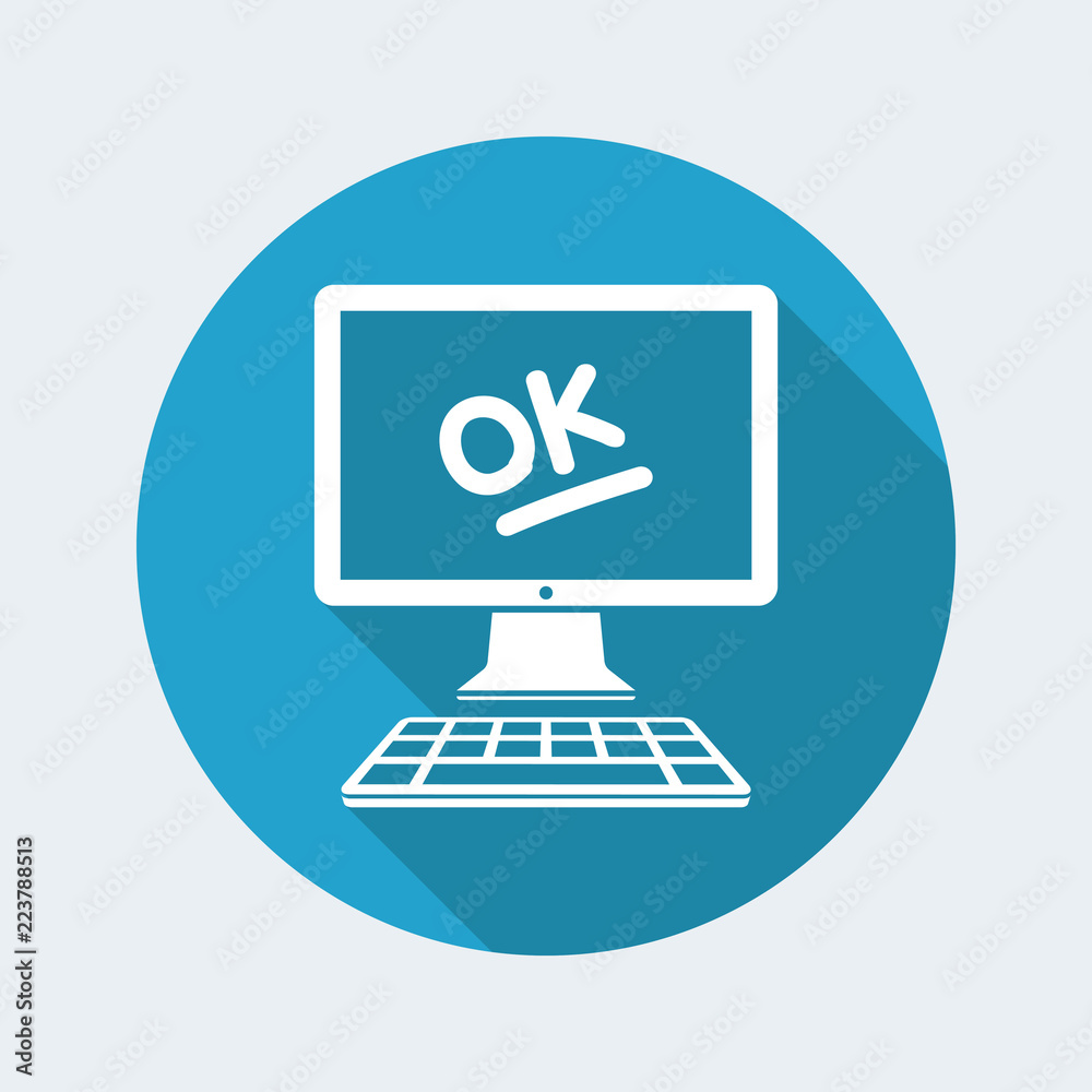 Ok result - Approved application - Vector flat icon Ok result - Approved application - Vector flat icon