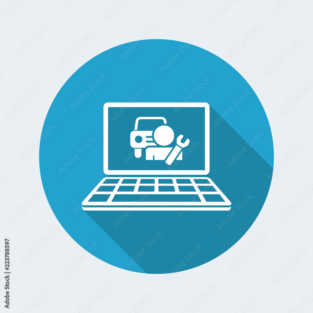 Assistance car application or website - Vector flat icon Assistance car application or website - Vector flat icon