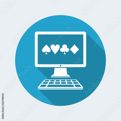 Poker online - Vector flat icon