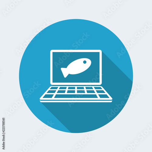 Online food shop - Fish - Vector flat icon