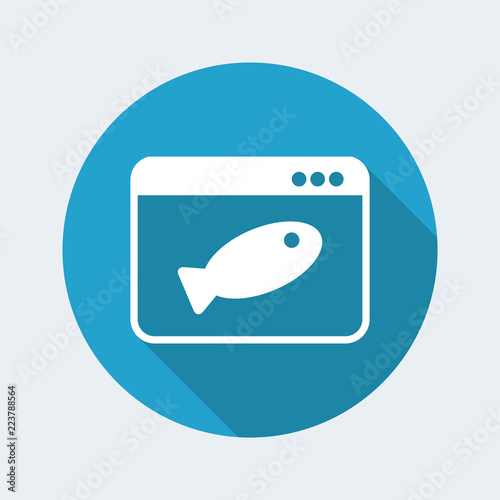 Online food shop - Fish - Vector flat icon