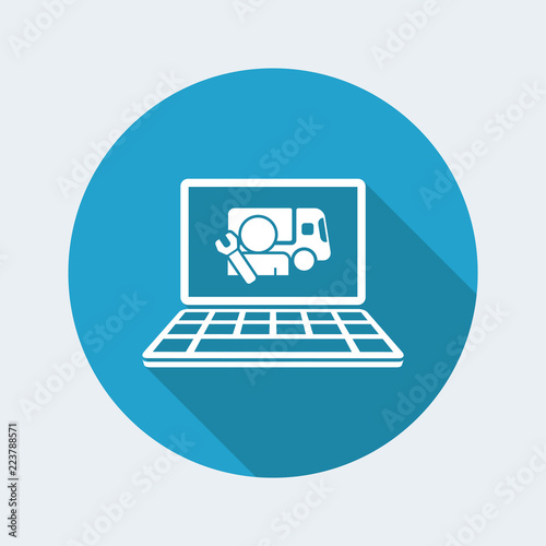 Truck assistance web service - Vector flat icon