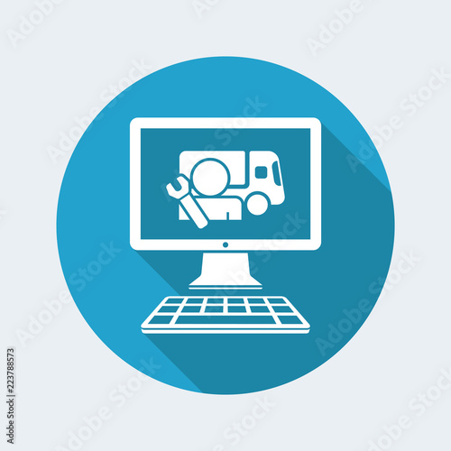 Truck assistance web service - Vector flat icon