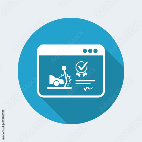 Online insurance assistance for car crash - Vector flat icon