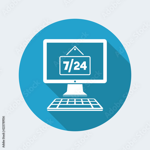E-commerce store 7/24 - Vector flat icon