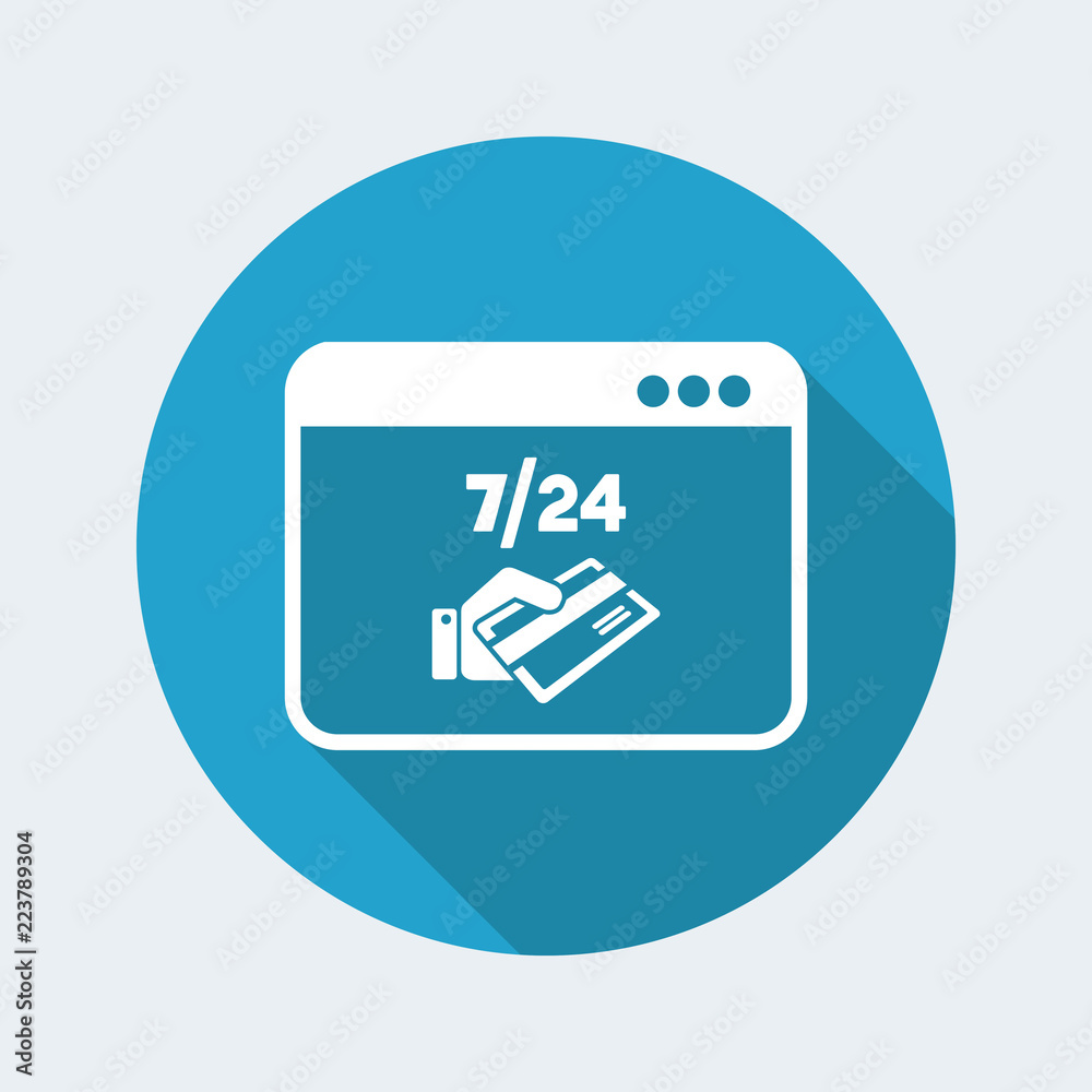 Credit card payment online 7/24 - Vector flat icon Credit card payment online 7/24 - Vector flat icon
