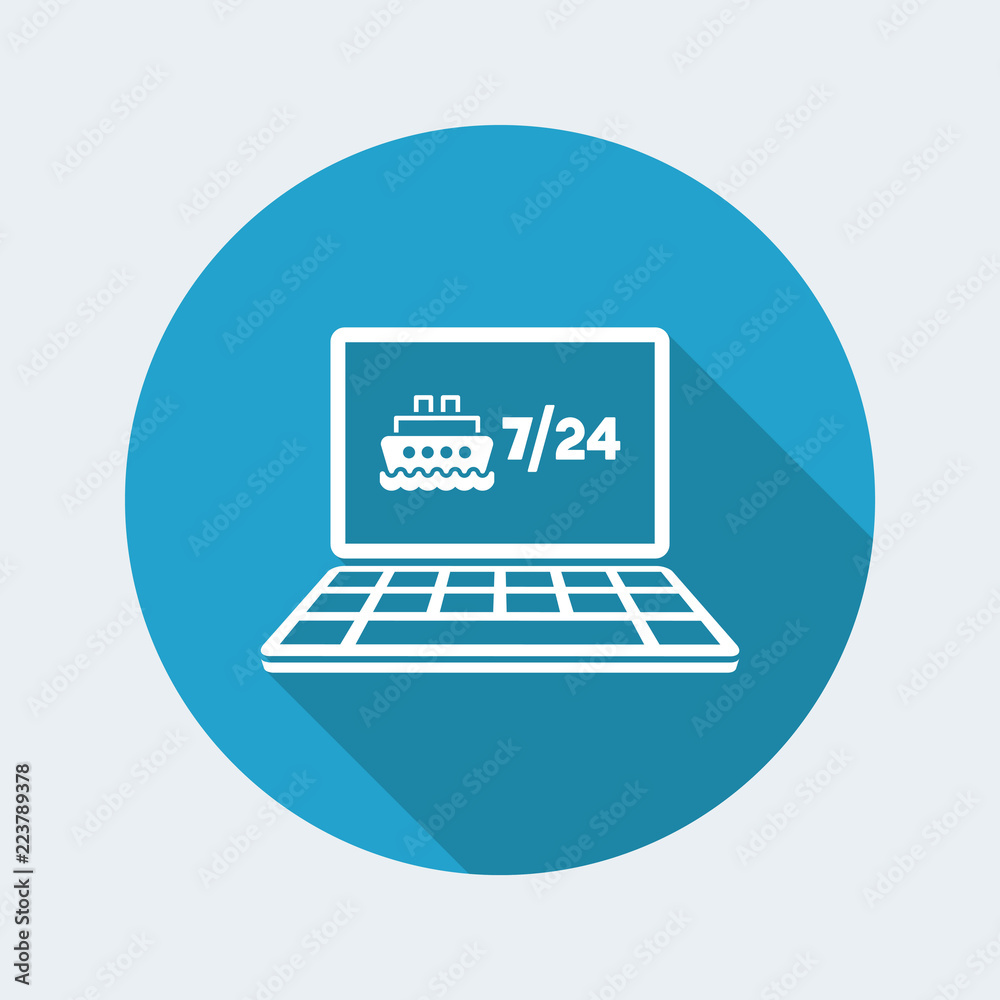 Ship travel booking agency website - Vector flat icon Ship travel booking agency website - Vector flat icon