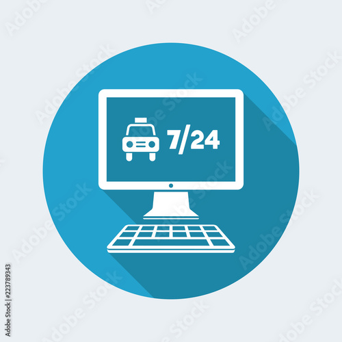 Web taxi service - 7/24 - Vector flat icon