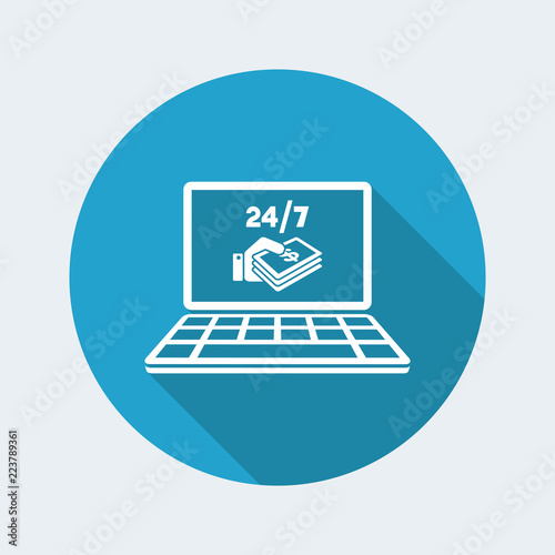 Dollars payment online - Vector flat icon