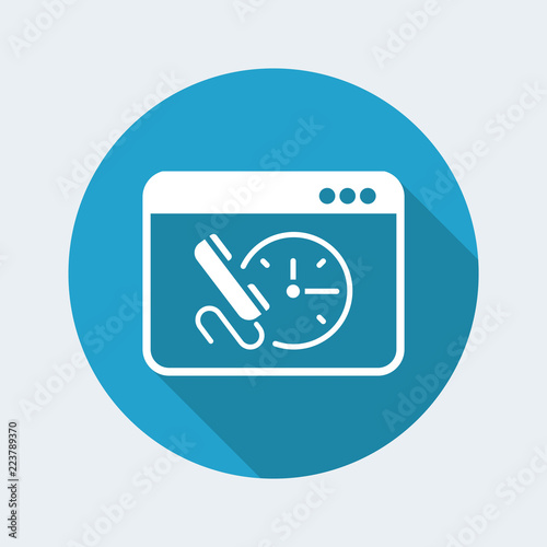 Call us for appointment - website button - Vector flat icon