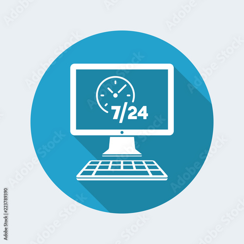 Web services 7/24 fulltime - Vector flat icon