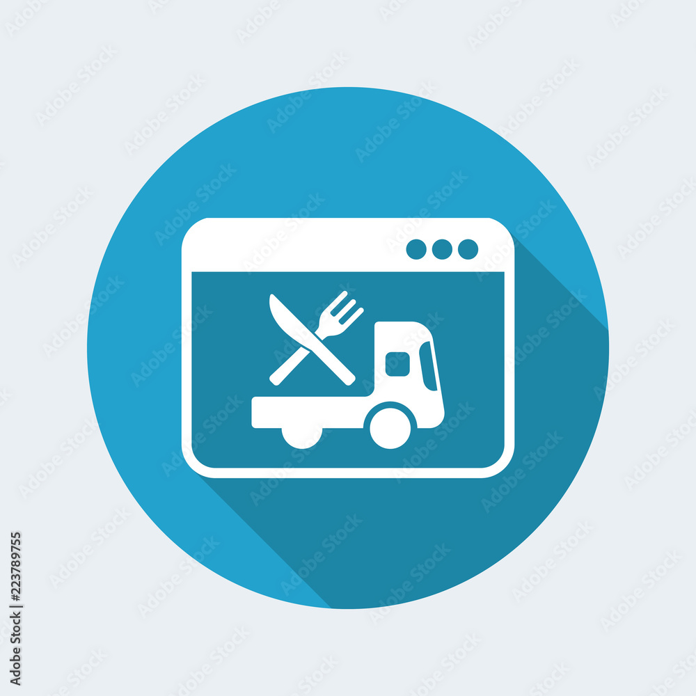 Online food shop - Delivery - Vector flat icon Online food shop - Delivery - Vector flat icon