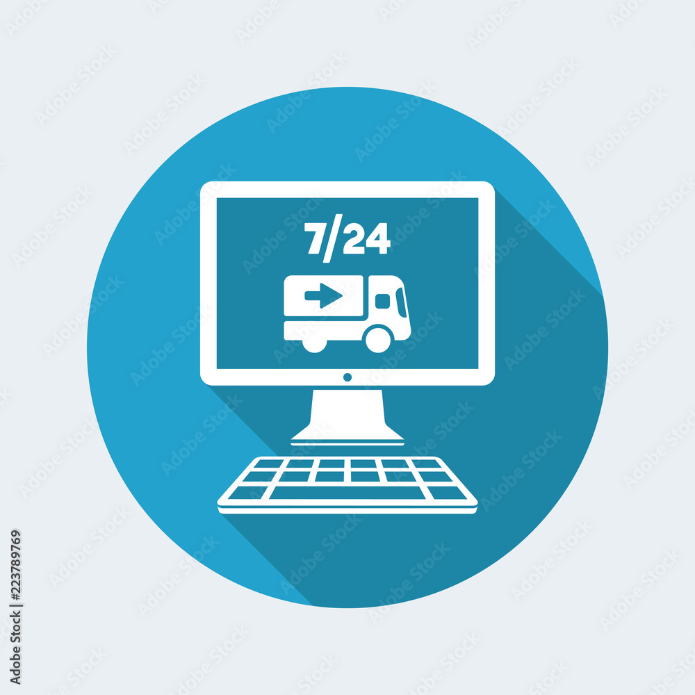 Delivery 7/24 service - Vector flat icon Delivery 7/24 service - Vector flat icon